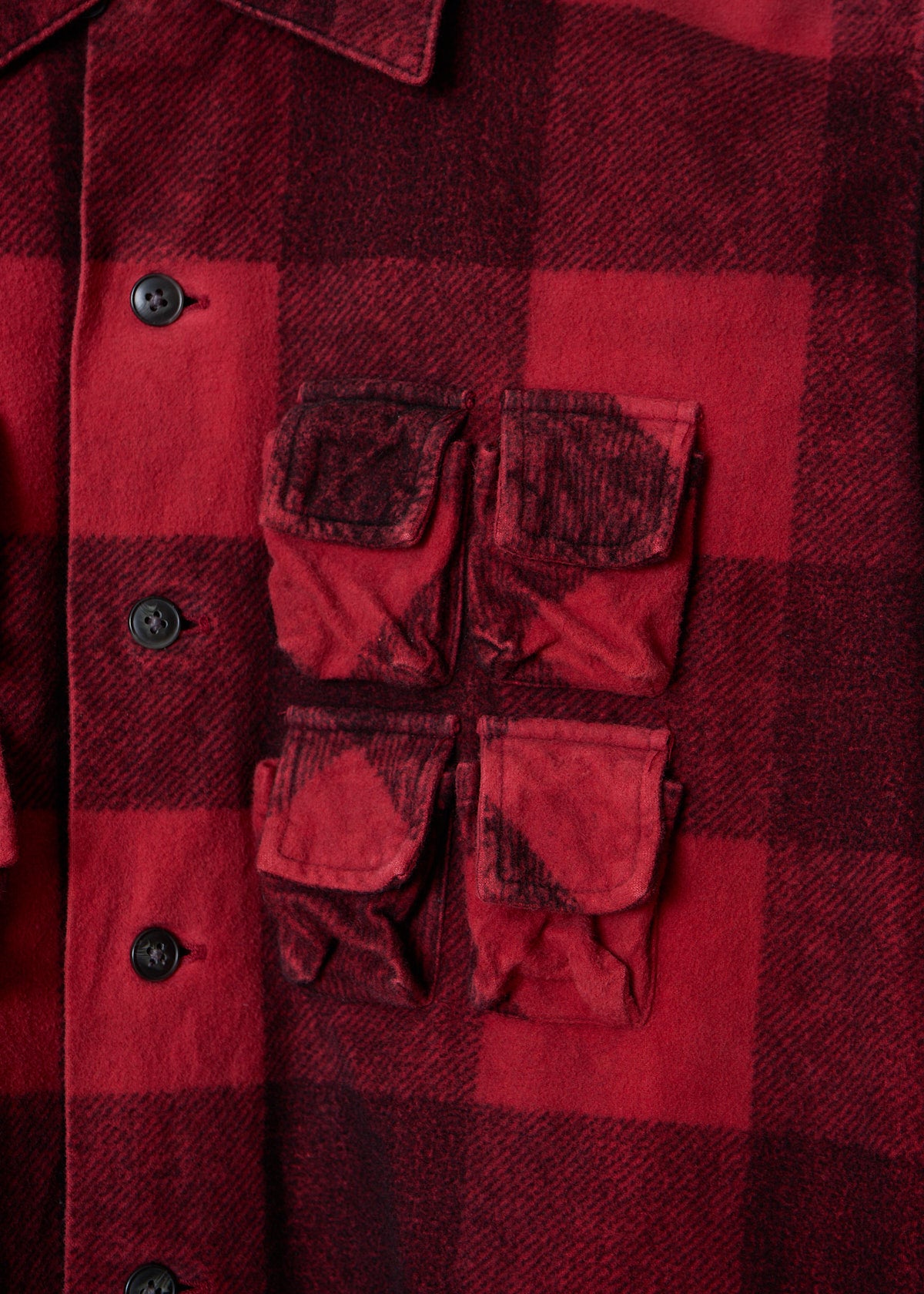 RED BLACK PARASITE FLANNEL SHIRT 1998 - MEDIUM