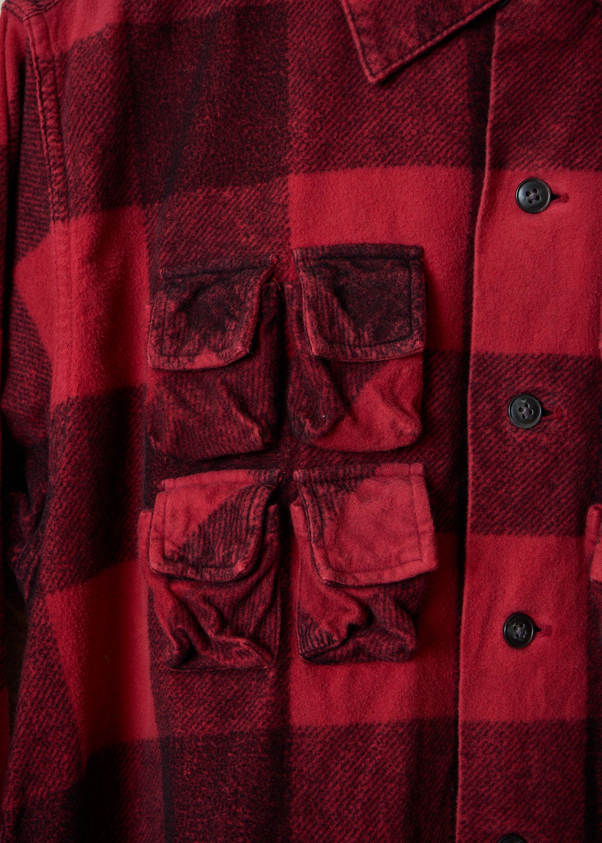 RED BLACK PARASITE FLANNEL SHIRT 1998 - MEDIUM