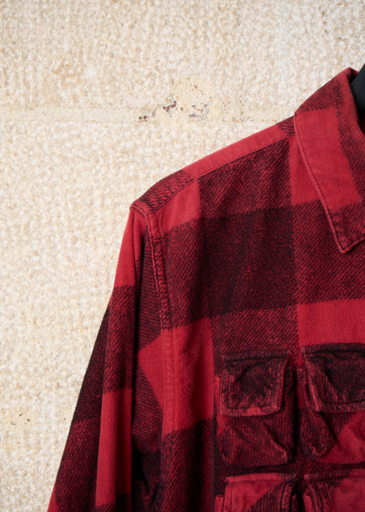 RED BLACK PARASITE FLANNEL SHIRT 1998 - MEDIUM