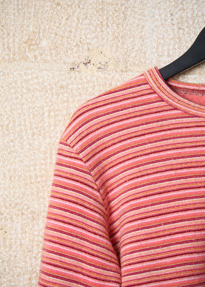 HOMME PLUS PINK TEXTURED STRIPED JUMPER SS1999 - MEDIUM