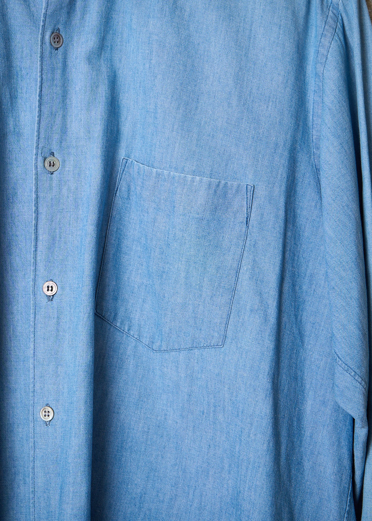 HOMME SKY BLUE CHAMBRAY SHIRT 1990'S - LARGE