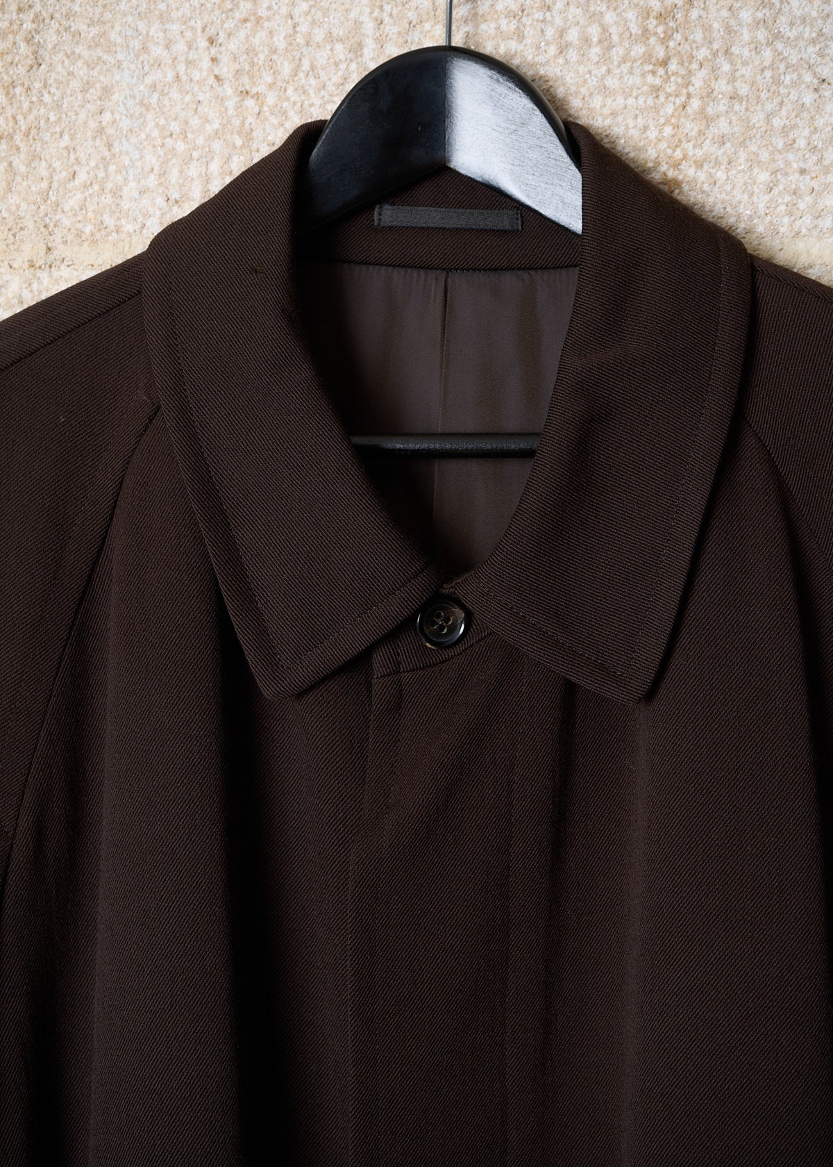 HOMME BROWN HEAVY WOOL BALMACAAN COAT AW1990 - MEDIUM