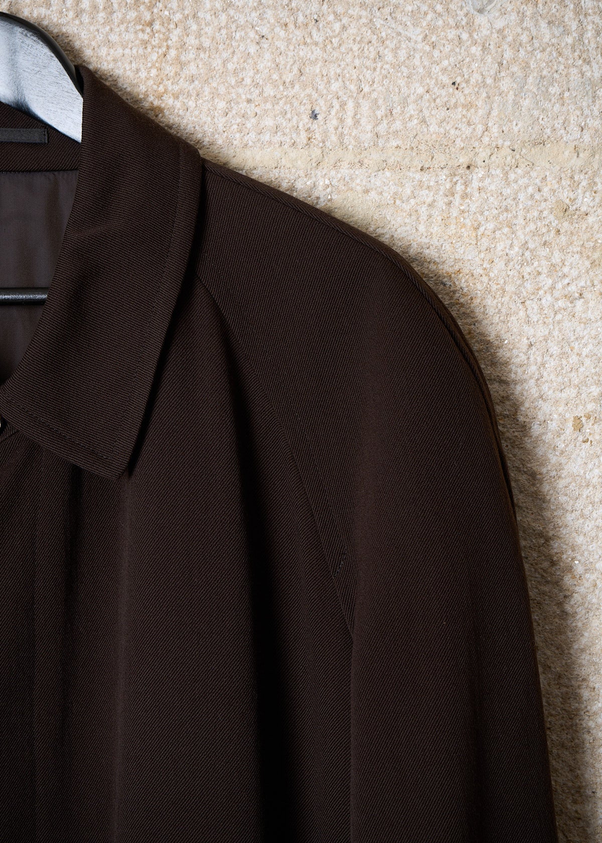 HOMME BROWN HEAVY WOOL BALMACAAN COAT AW1990 - MEDIUM