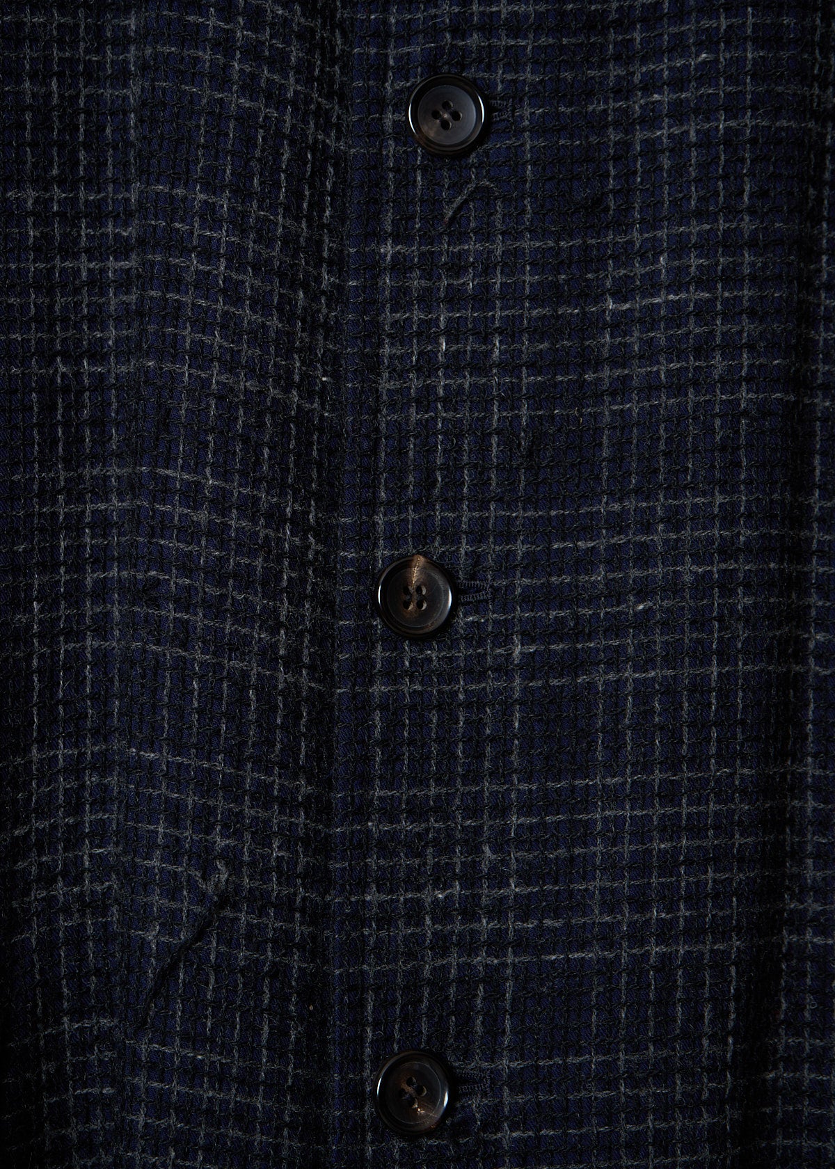 HOMME NAVY TEXTURED GRID BALMACAAN COAT AW1997 - MEDIUM