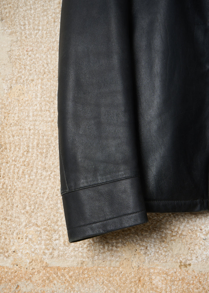 EMPORIO ARMANI BLACK LAMB LEATHER RIDER JACKET 2000'S - 46IT – The