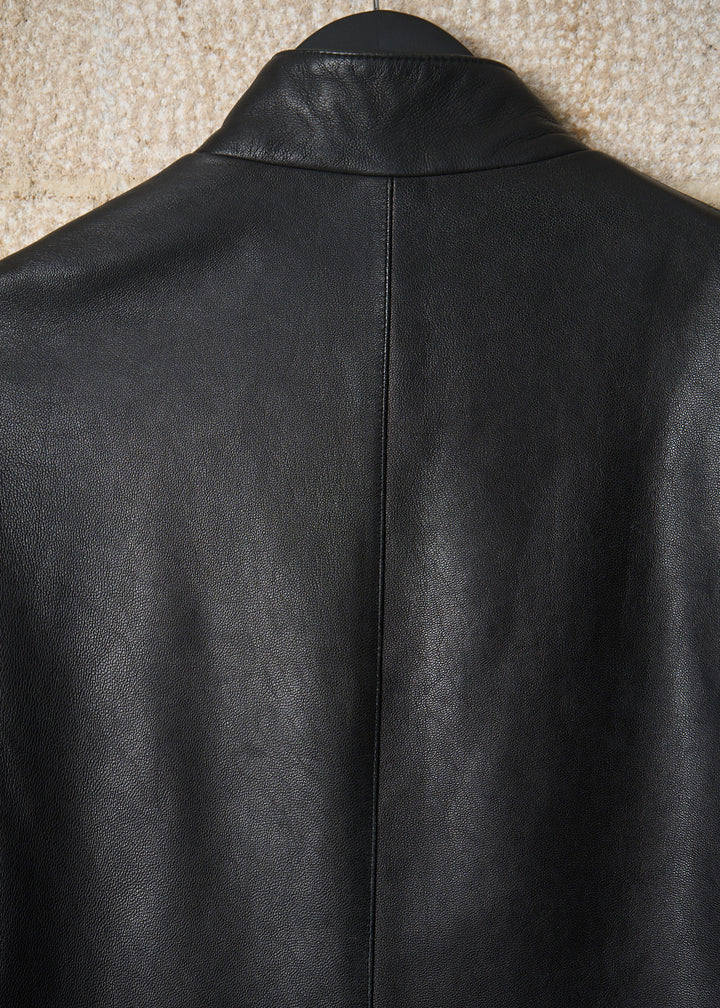 EMPORIO ARMANI BLACK LAMB LEATHER RIDER JACKET 2000'S - 46IT – The