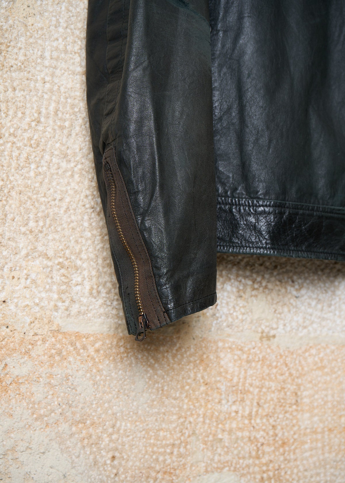 Y'S FOR MEN BLACK KANGAROO LEATHER BIKER JACKET AW2006 - Large
