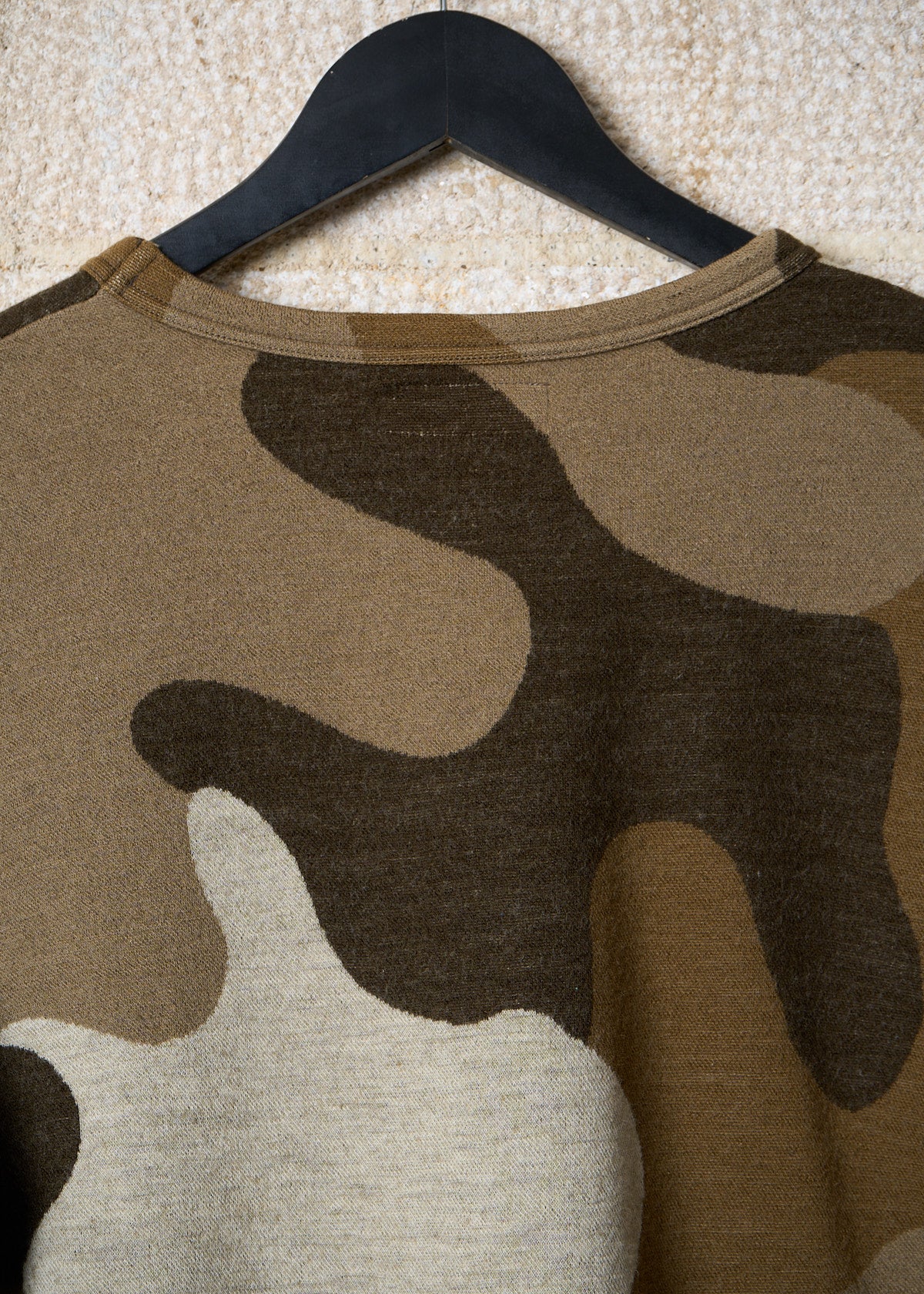 POUR HOMME BROWN BEIGE GREEN CAMO LIGHT JUMPER AW2002 - LARGE