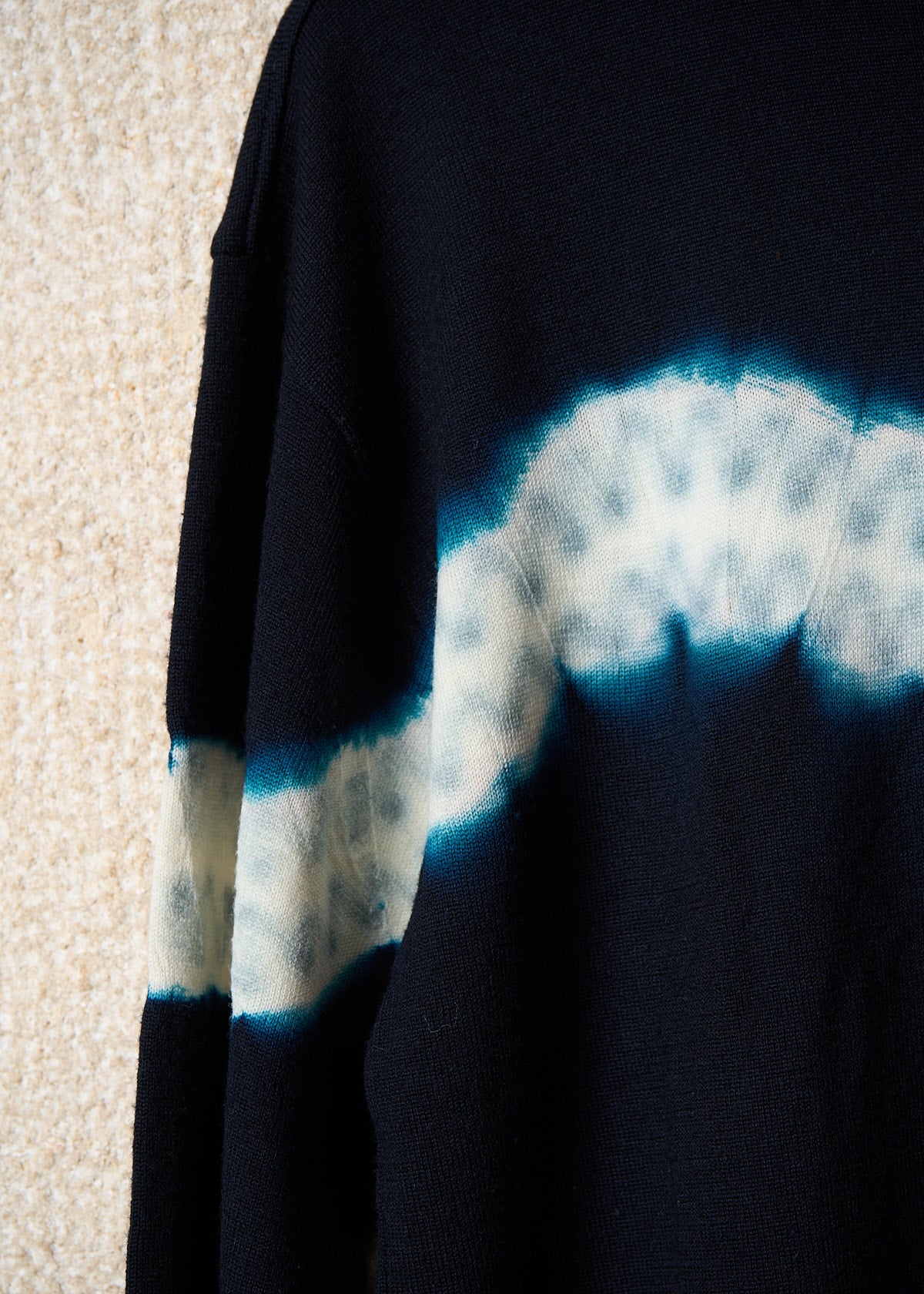 BLACK BLEACHED LINE TURTLE NECK MERINO WOOL JUMPER AW1993 - MEDIUM