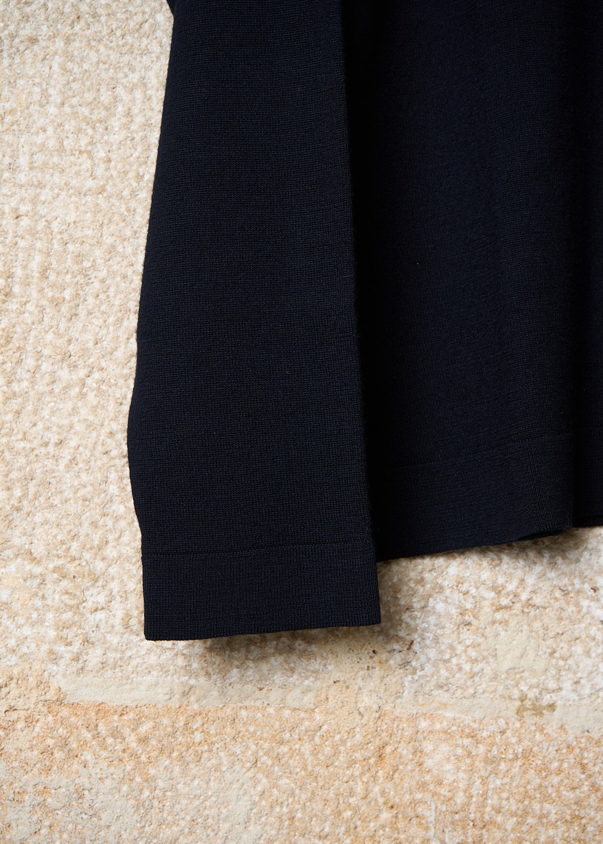 BLACK BLEACHED LINE TURTLE NECK MERINO WOOL JUMPER AW1993 - MEDIUM