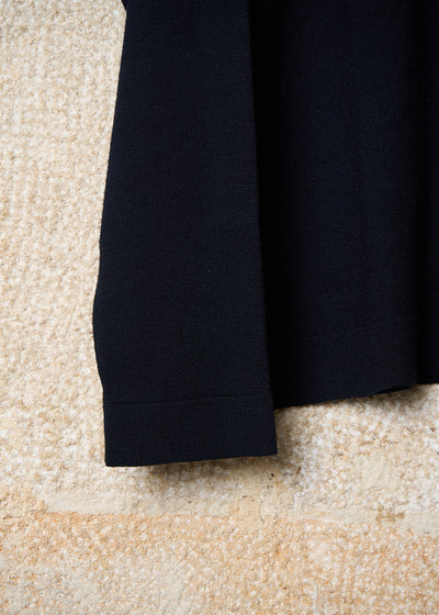 BLACK BLEACHED LINE TURTLE NECK MERINO WOOL JUMPER AW1993 - MEDIUM