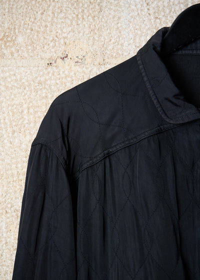 Y'S FOR MEN BLACK QUILTED RAYON BLOUSON SS1999 - MEDIUM
