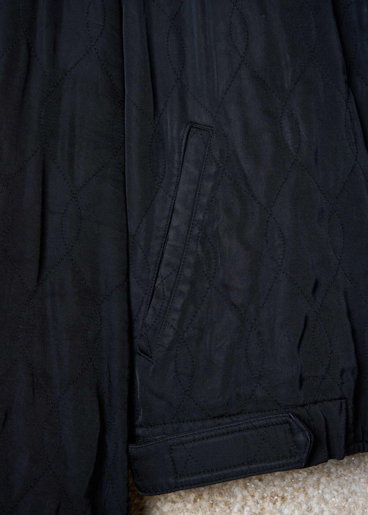 Y'S FOR MEN BLACK QUILTED RAYON BLOUSON SS1999 - MEDIUM