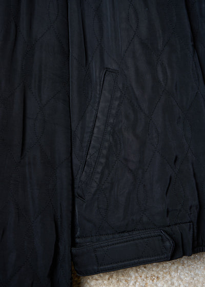 Y'S FOR MEN BLACK QUILTED RAYON BLOUSON SS1999 - MEDIUM