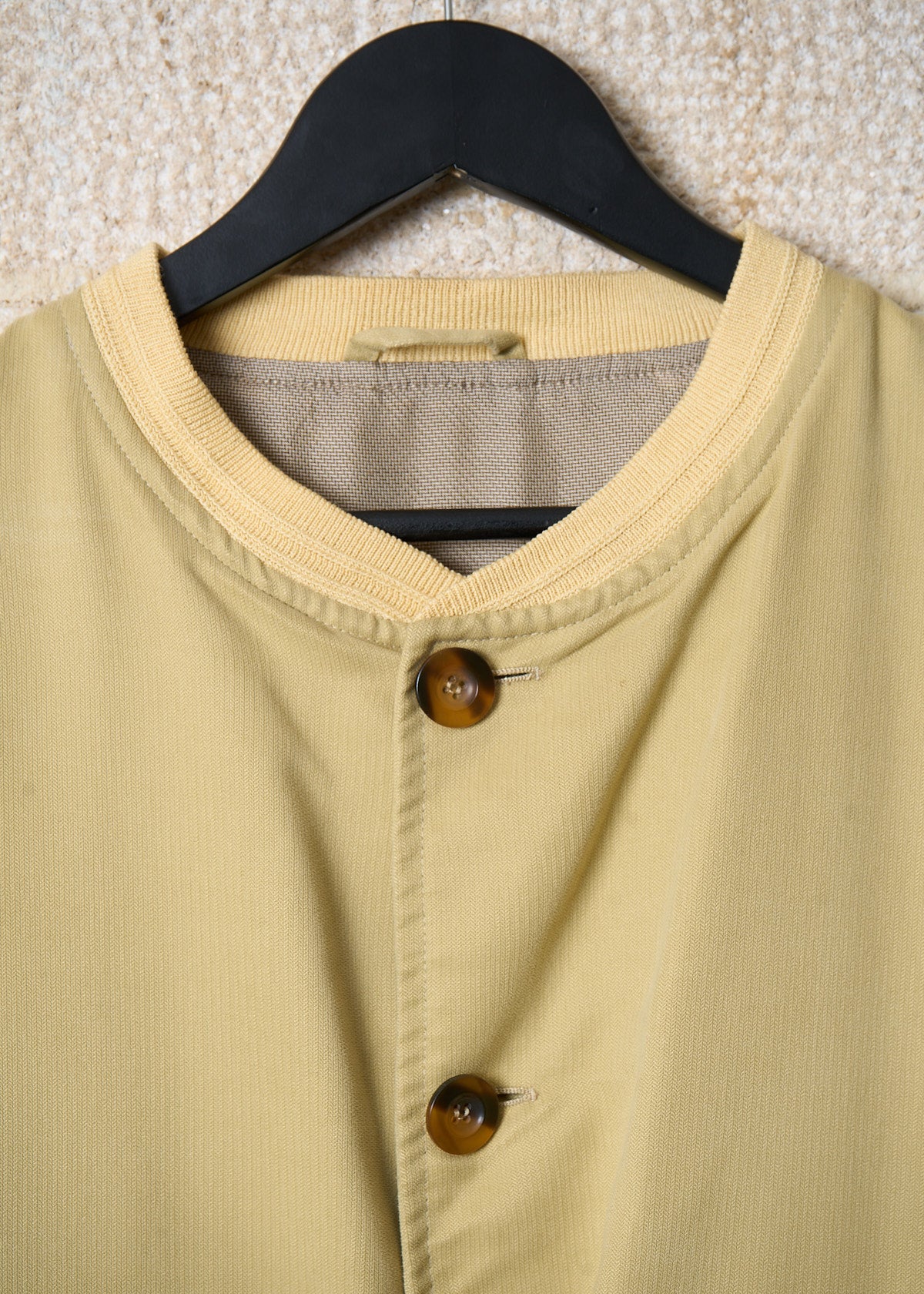 GIORGIO ARMANI YELLOW SETA BLOUSON 1980'S - LARGE