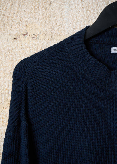 EMPORIO ARMANI NAVY BLUE TWO ZIP KNIT 1980'S - LARGE