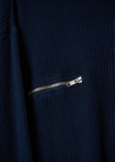 EMPORIO ARMANI NAVY BLUE TWO ZIP KNIT 1980'S - LARGE