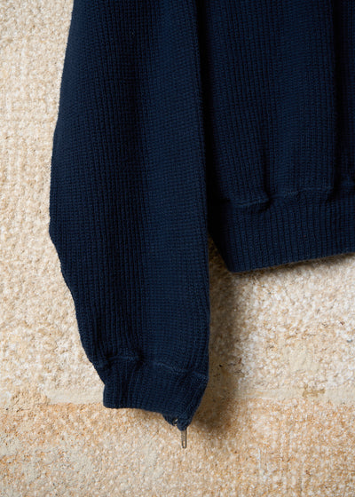 EMPORIO ARMANI NAVY BLUE TWO ZIP KNIT 1980'S - LARGE