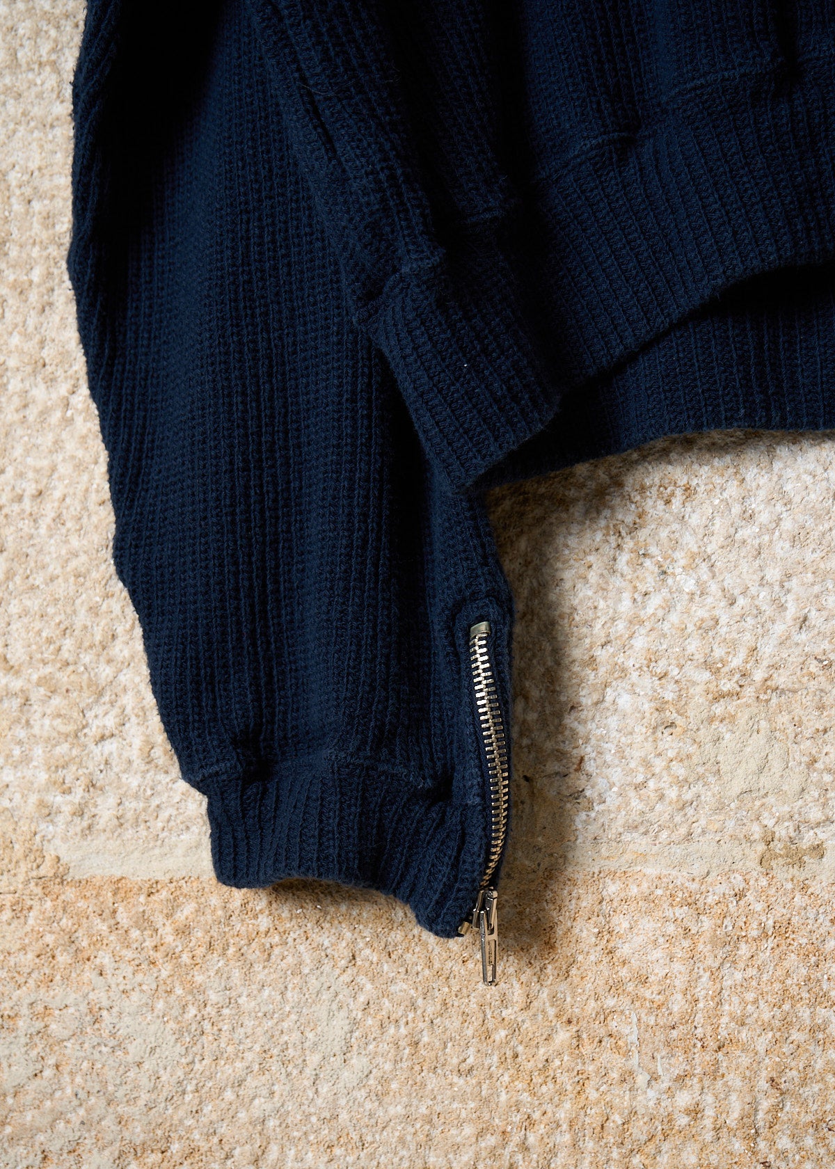 EMPORIO ARMANI NAVY BLUE TWO ZIP KNIT 1980'S - LARGE