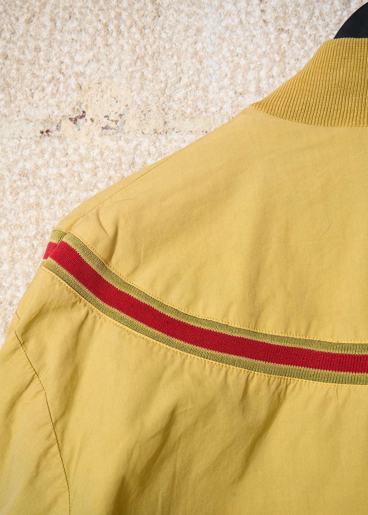YELLOW RED ROUNDED LINE COTTON BLOUSON SS1985 - MEDIUM