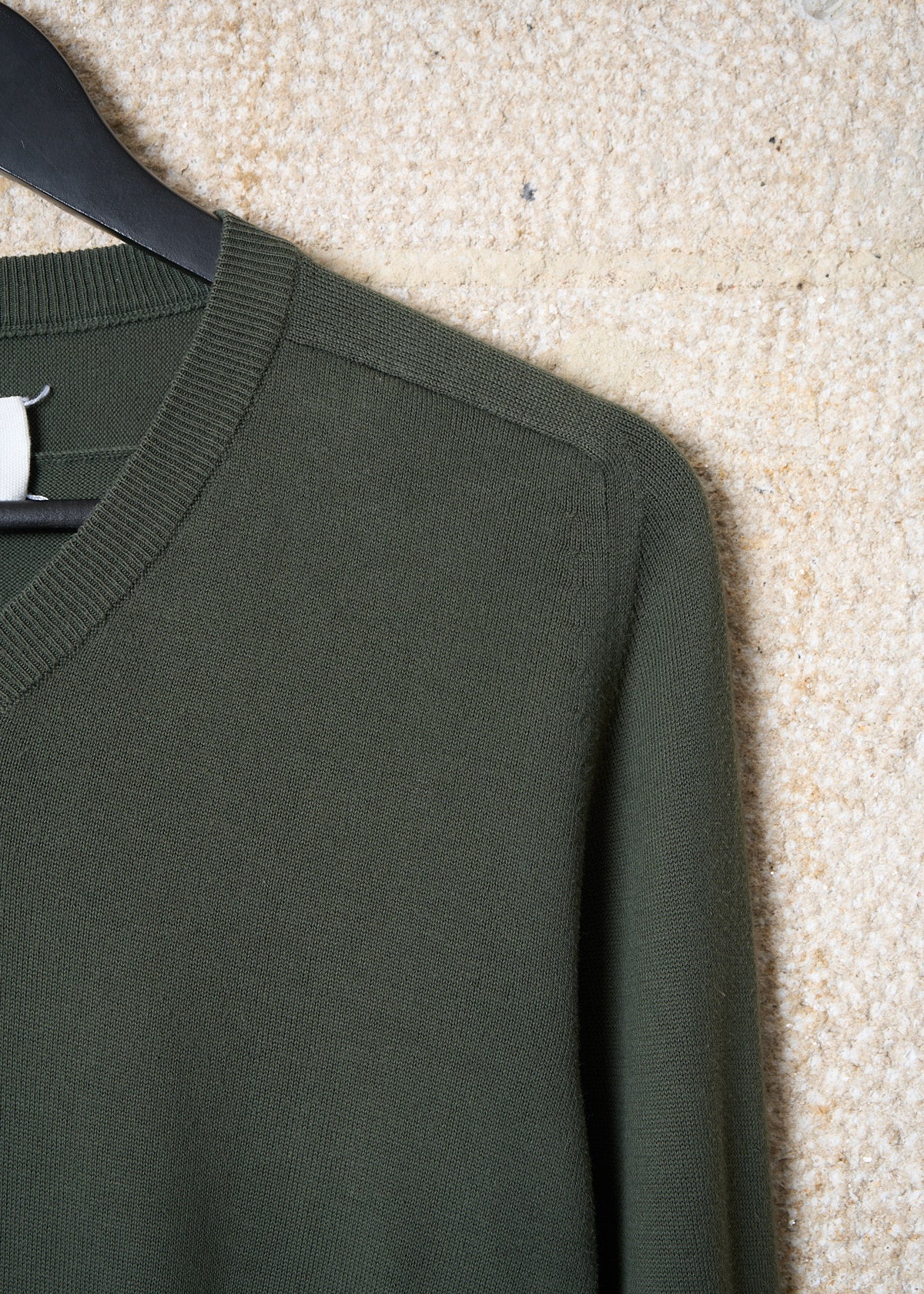 OLIVE GREEN ELBOW PATCHES V NECK JUMPER SS2011 - SMALL