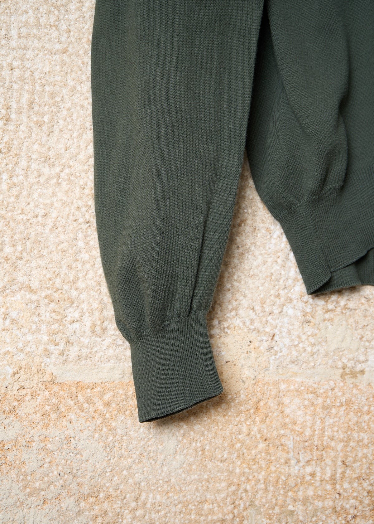 OLIVE GREEN ELBOW PATCHES V NECK JUMPER SS2011 - SMALL