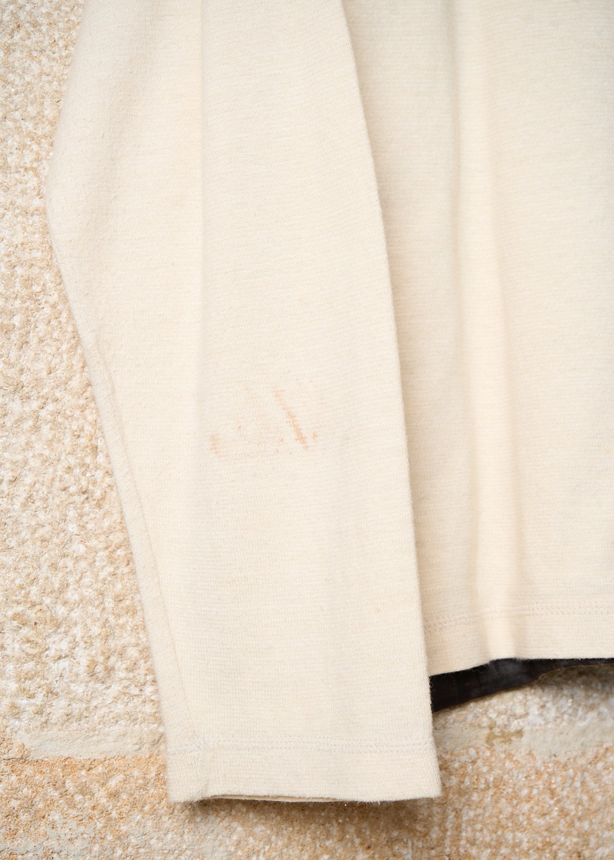 BROWN ECRU HEMP PANEL ONE BUTTON KNIT 1990'S - LARGE