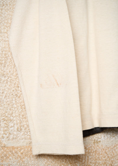 BROWN ECRU HEMP PANEL ONE BUTTON KNIT 1990'S - LARGE