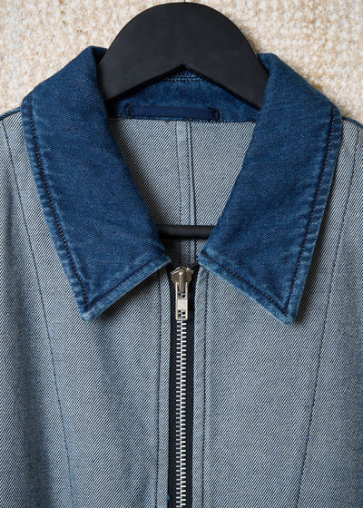 HOMME PLUS GREY BLUE DENIM DRIZZLER JACKET SS1991 - LARGE