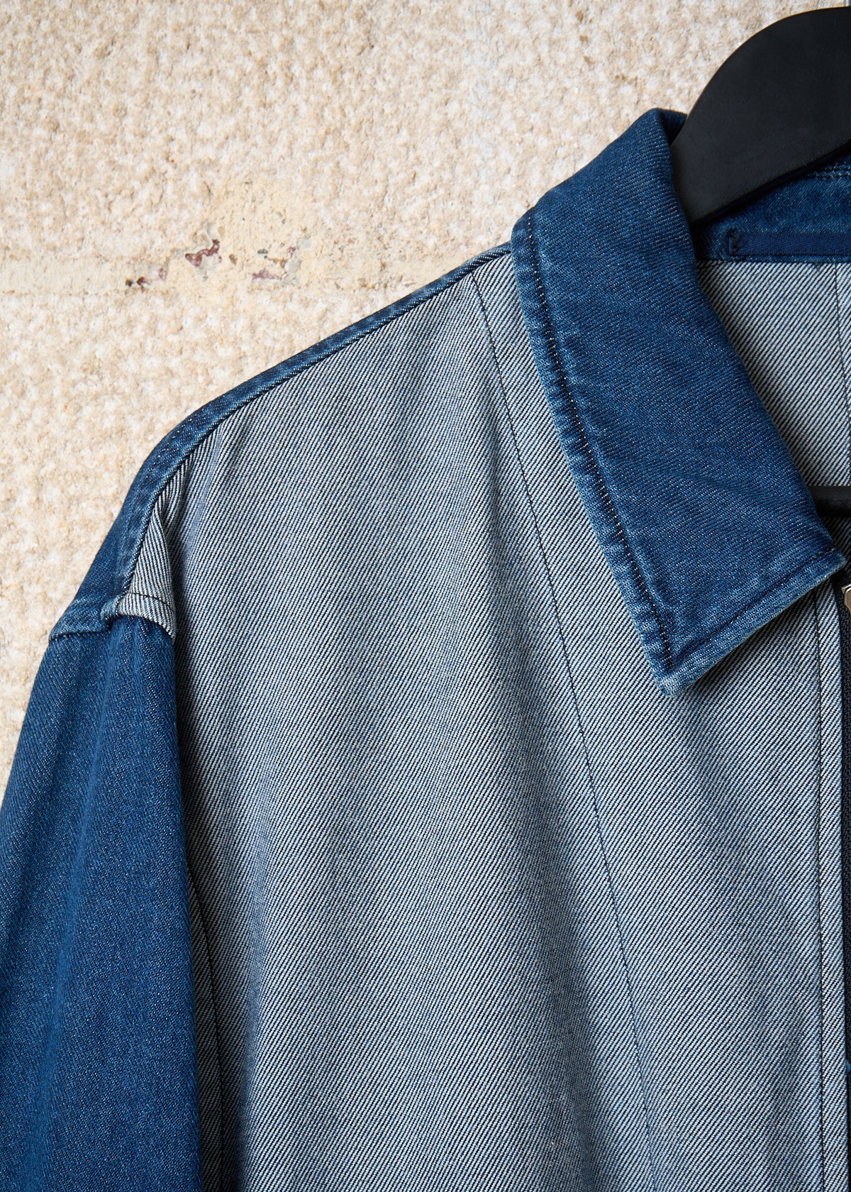 HOMME PLUS GREY BLUE DENIM DRIZZLER JACKET SS1991 - LARGE