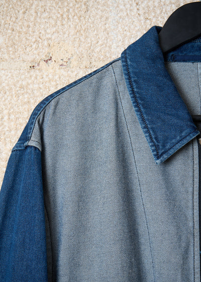 HOMME PLUS GREY BLUE DENIM DRIZZLER JACKET SS1991 - LARGE