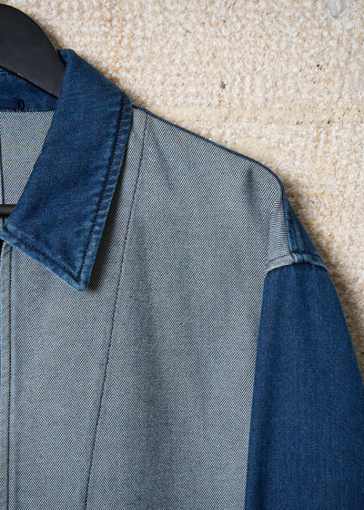HOMME PLUS GREY BLUE DENIM DRIZZLER JACKET SS1991 - LARGE