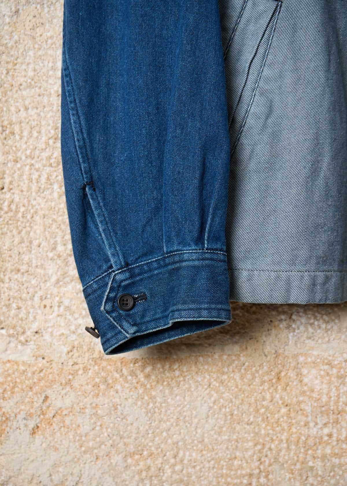 HOMME PLUS GREY BLUE DENIM DRIZZLER JACKET SS1991 - LARGE