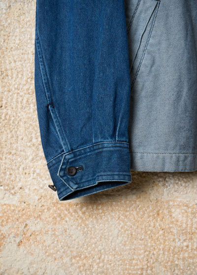 HOMME PLUS GREY BLUE DENIM DRIZZLER JACKET SS1991 - LARGE