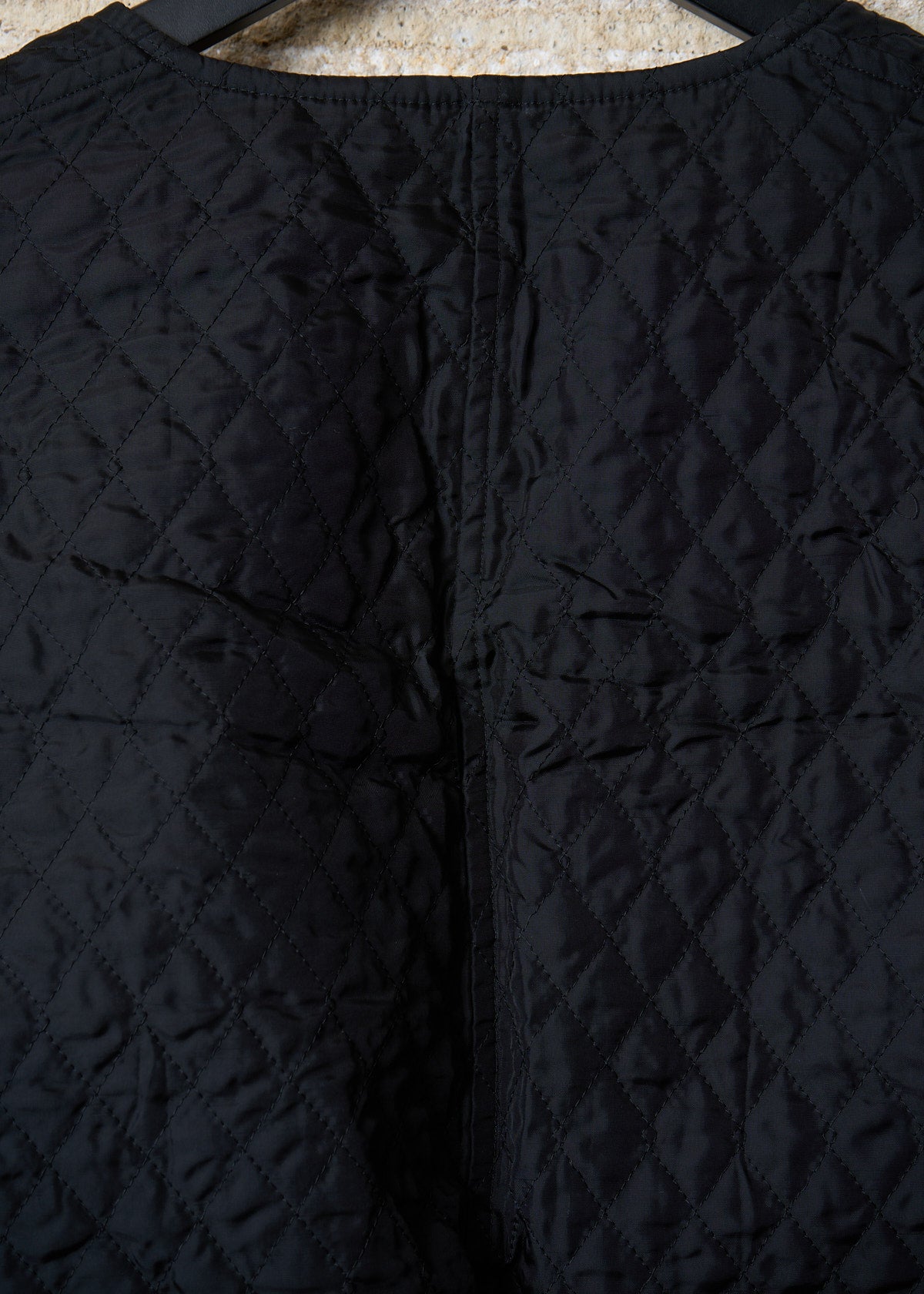 HOMME PLUS BLACK FAUX LEATHER REVERSIBLE QUILTED ZIP GILET AW1989 - SMALL