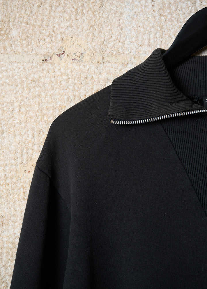 BLACK FRENCH TERRY QUARTER ZIP 1990'S - MEDIUM – The BLACK FRENCH TERRY QUARTER ZIP 1990'S - MEDIUM – The