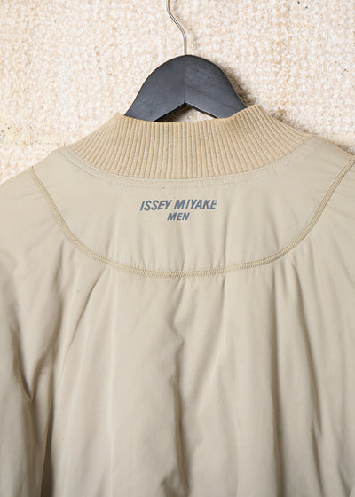 Beige Heavy Cotton Reversible Bomber Jacket 1980's - Medium