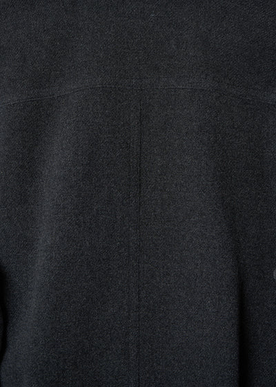 Dark Grey Cropped Wool Trench 1980's - Medium