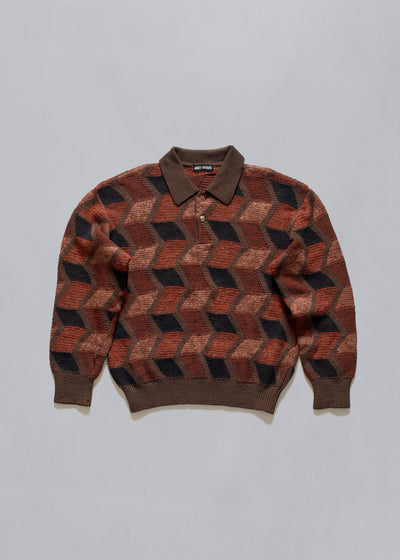 ZigZag Multicolor Knitted Polo 2000's - Medium - The Archivist Store