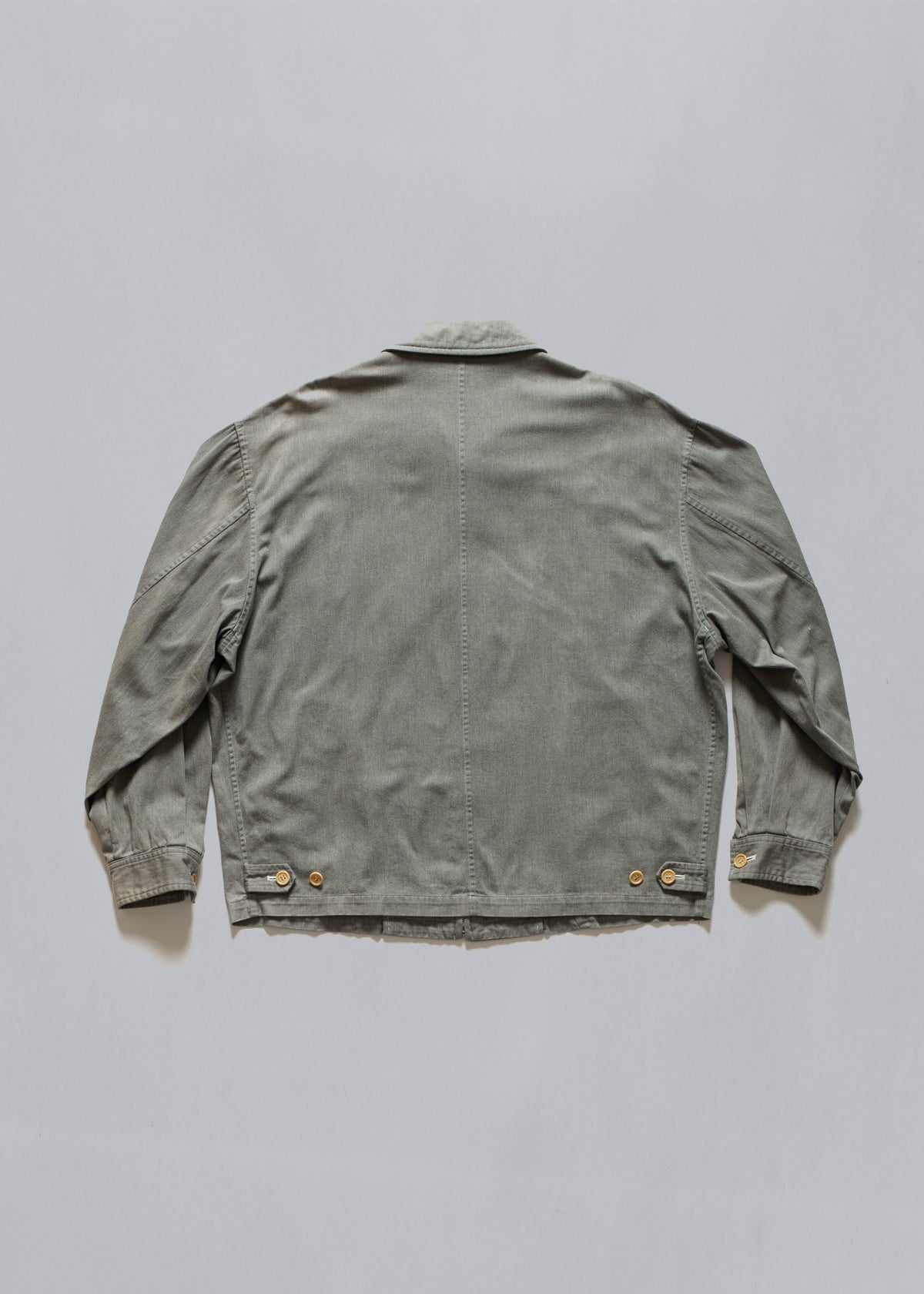 Homme Grey Cotton Zip Work Jacket 1988 - Medium - The Archivist Store