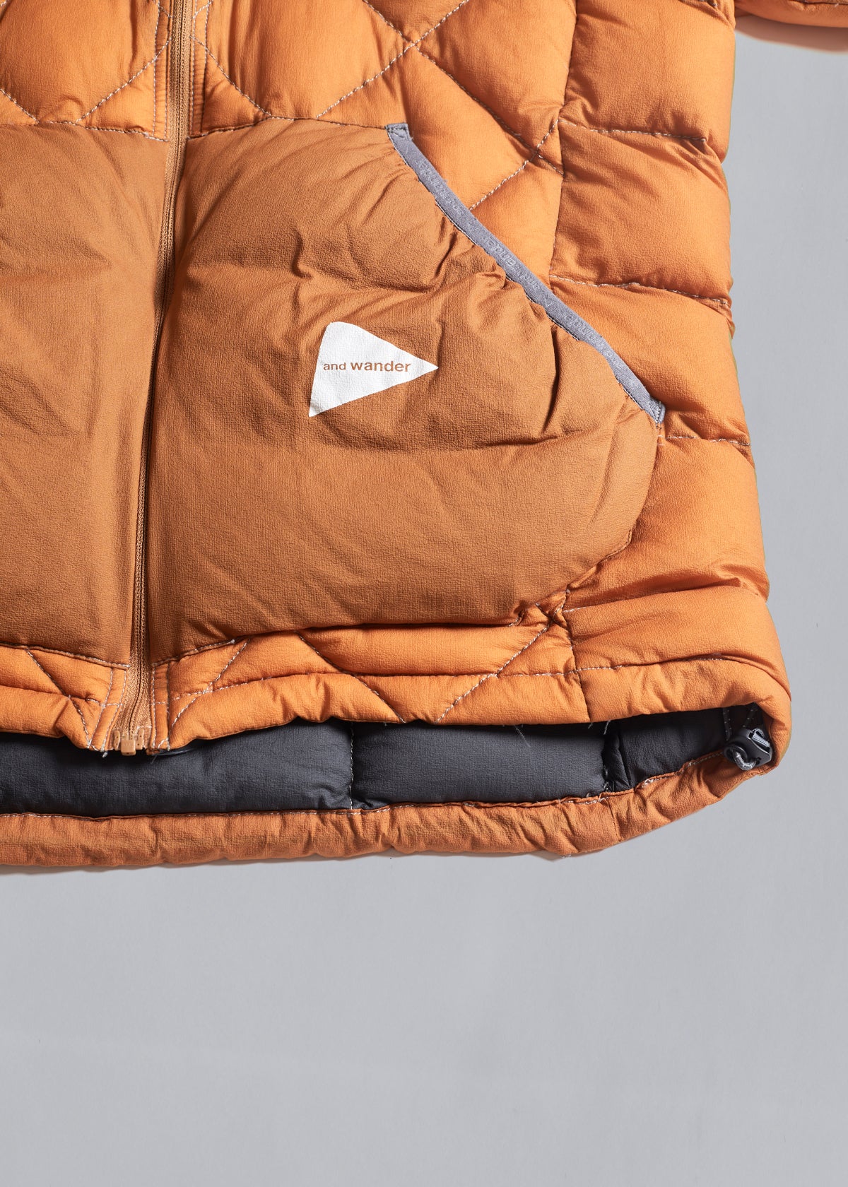 Diamond Stitch Down Jacket Orange AW2019 - Small - The Archivist Store