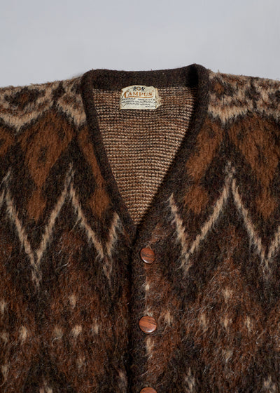 Campus Multi Pattern Mohair Cardigan 1960's - Medium - The Archivist Store