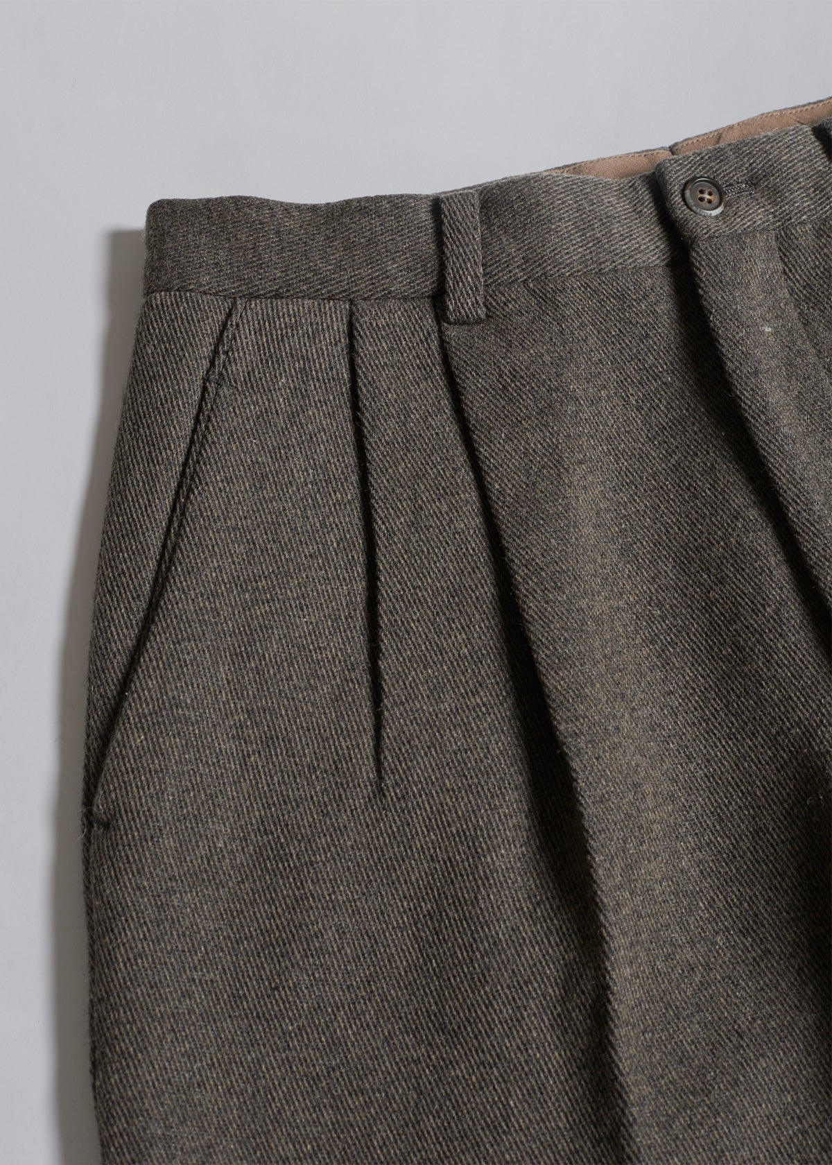 Heavy Wool Pleated High Waist Pants 1980's - Medium - The Archivist Store