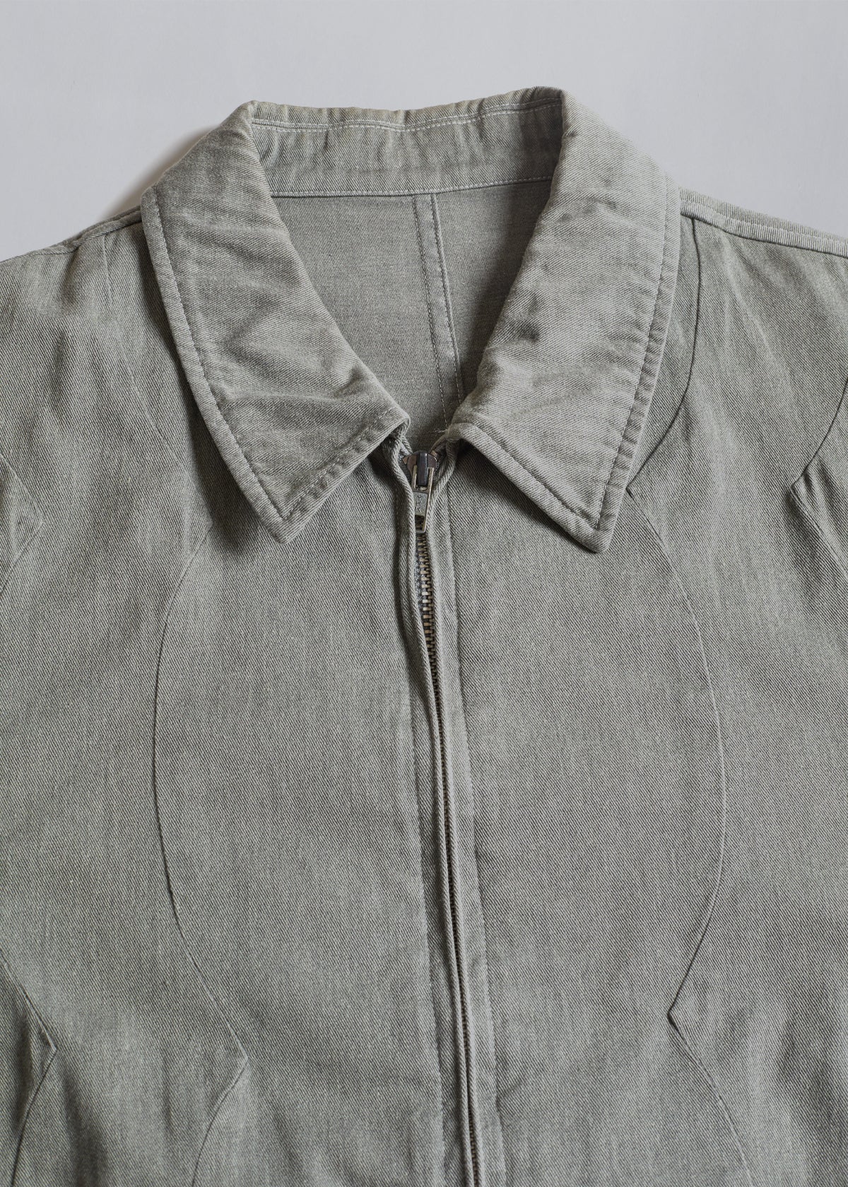 Homme Grey Cotton Zip Work Jacket 1988 - Medium - The Archivist Store