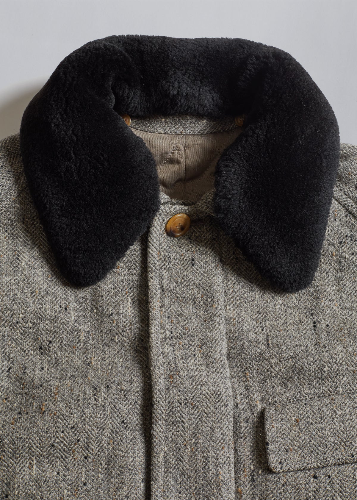 Herringbone Tweed Coat 1980's - Medium - The Archivist Store