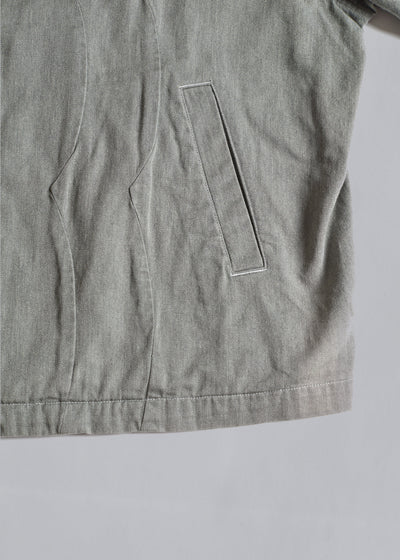 Homme Grey Cotton Zip Work Jacket 1988 - Medium - The Archivist Store