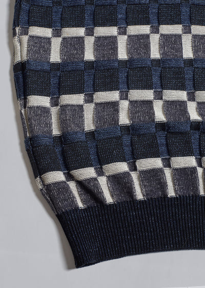 Textured Stripes Knitted Polo 1980's - Medium - The Archivist Store