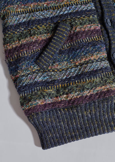 Boucle Wool Reversible Cardigan 1980's - X-Large - The Archivist Store