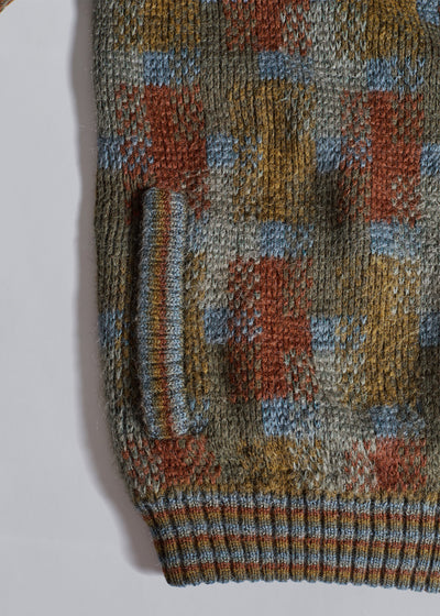 Mohair Multi Pattern Cardigan 1980's - X-Large - The Archivist Store