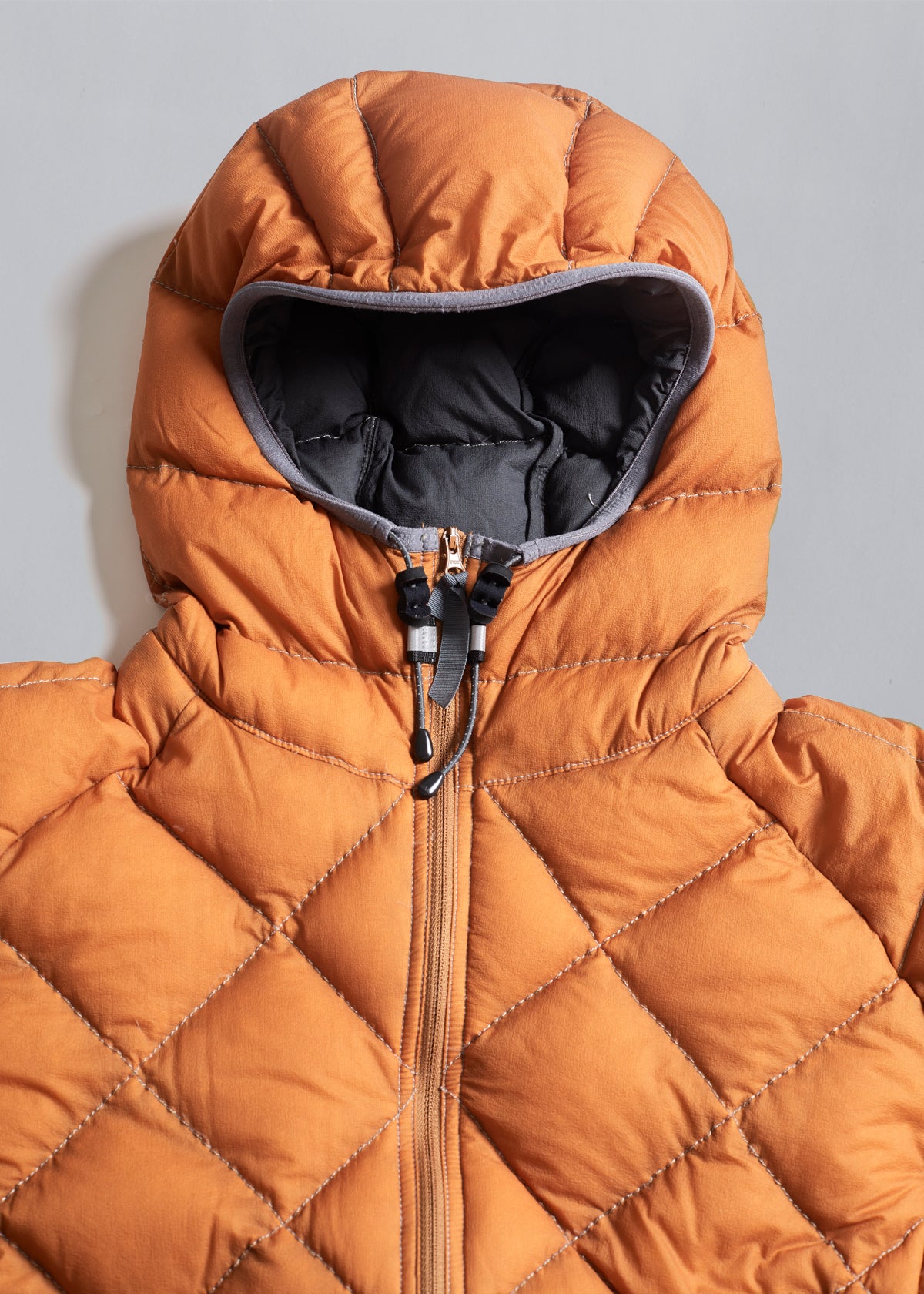 Diamond Stitch Down Jacket Orange AW2019 - Small - The Archivist Store
